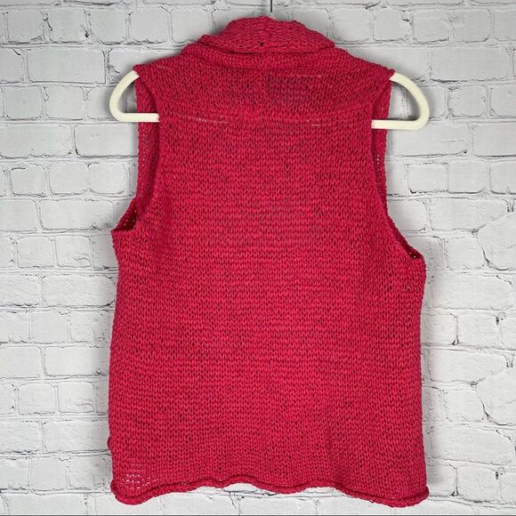 J.JILL Pure Jill coral red knit cotton vest size M - Picture 3 of 12